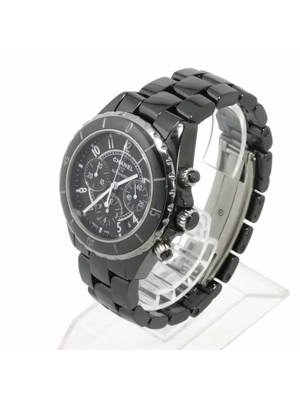 Chanel 41 Chronograph Watch Date Black Ceramic Automatic Winding